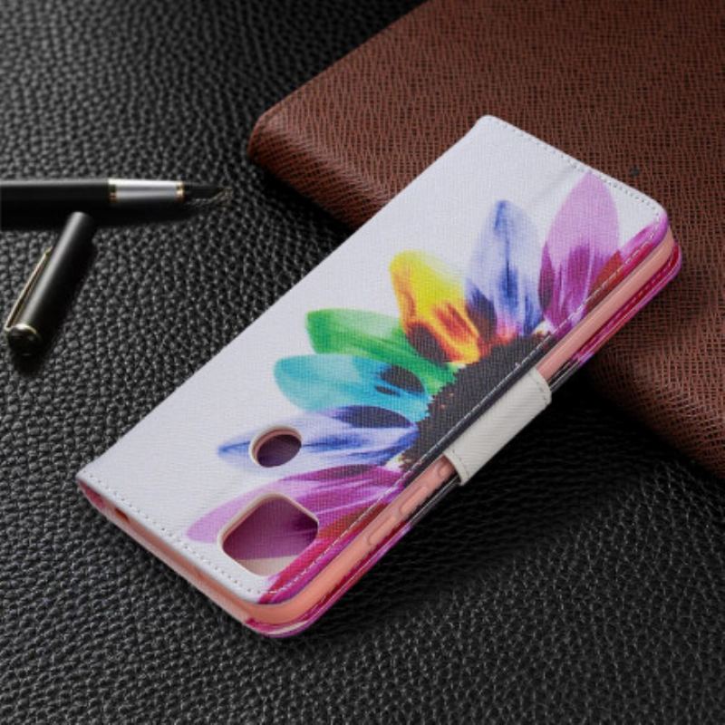 Flip Cover Xiaomi Redmi 9C Akvarel Blomst