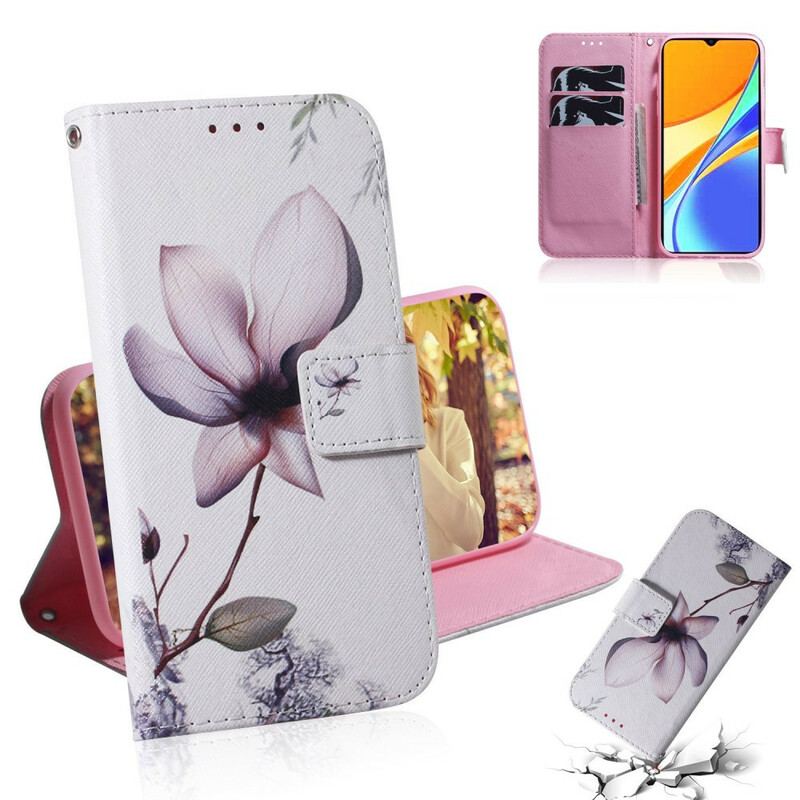 Flip Cover Xiaomi Redmi 9C Blomst Støvet Pink