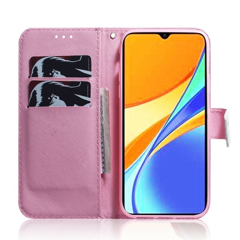 Flip Cover Xiaomi Redmi 9C Blomst Støvet Pink