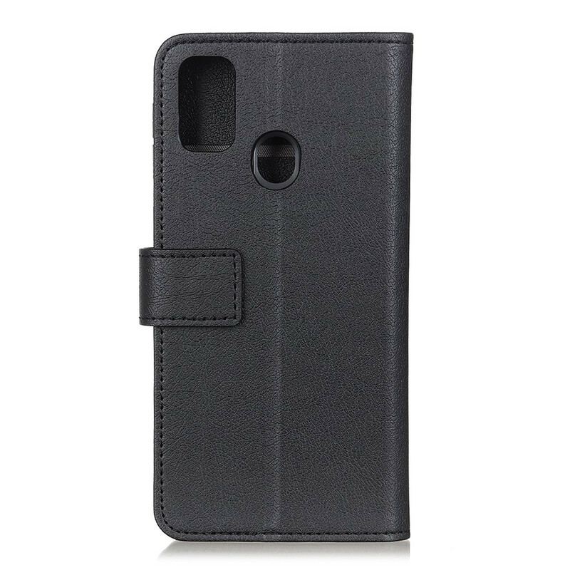 Flip Cover Xiaomi Redmi 9C Enkel Skinnende Lædereffekt