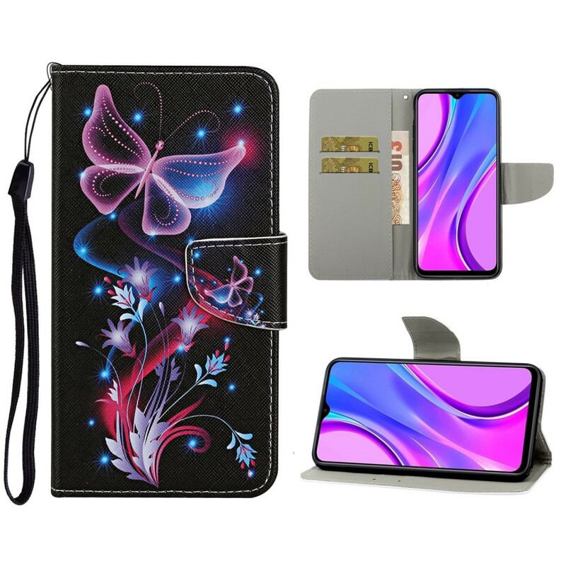 Flip Cover Xiaomi Redmi 9C Forheksede Sommerfugle