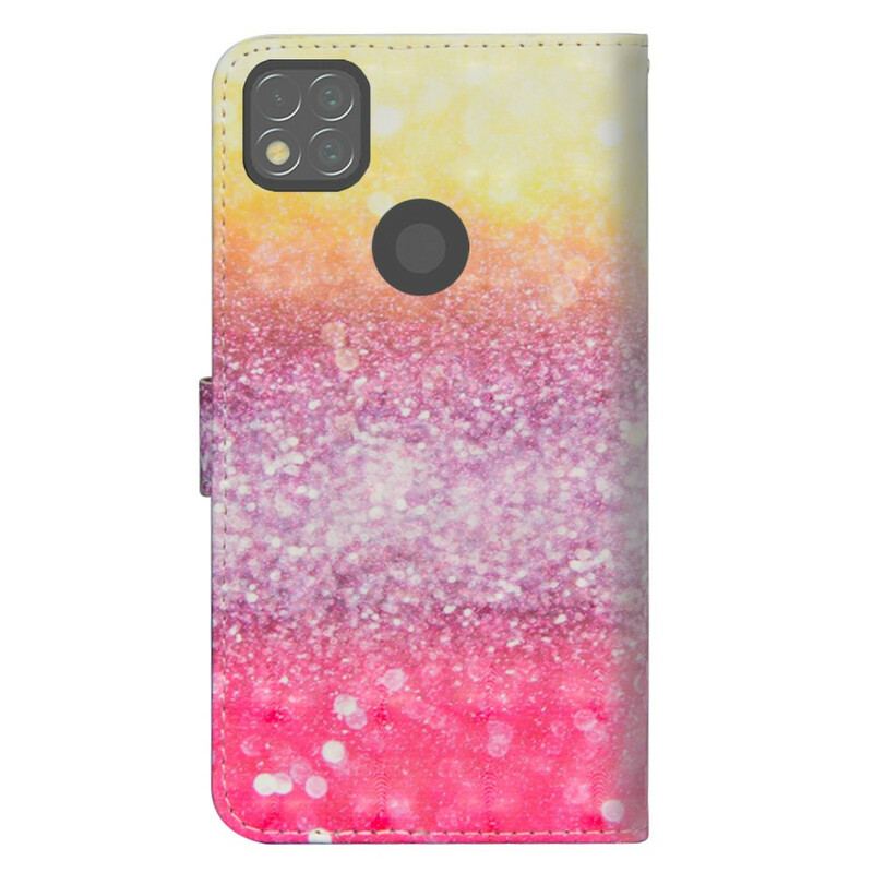 Flip Cover Xiaomi Redmi 9C Magenta Glitter Gradient