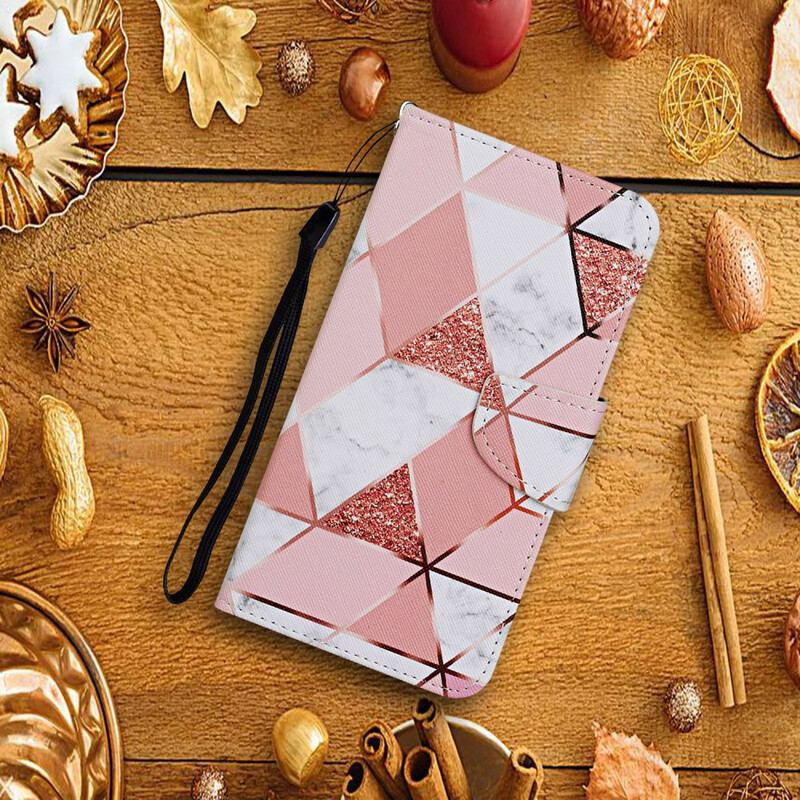 Flip Cover Xiaomi Redmi 9C Marmor Og Glitter Trekant