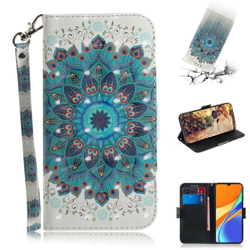 Flip Cover Xiaomi Redmi 9C Med Snor Mesterlig Mandala Med Rem