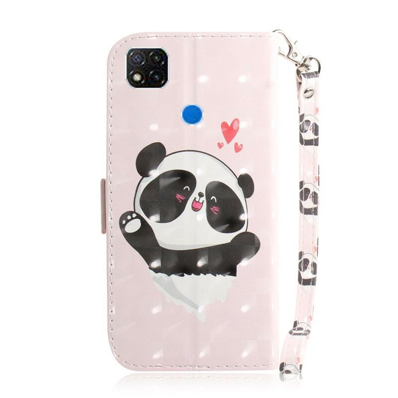 Flip Cover Xiaomi Redmi 9C Med Snor Panda Love Med Snor