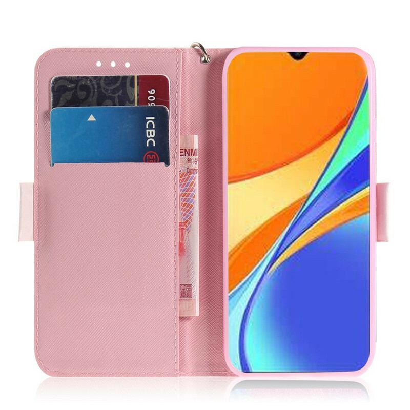 Flip Cover Xiaomi Redmi 9C Med Snor Panda Love Med Snor