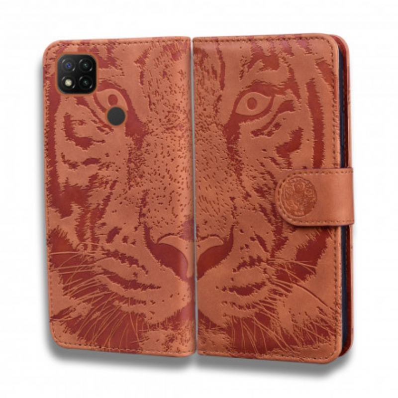 Flip Cover Xiaomi Redmi 9C Tiger Ansigtsprint