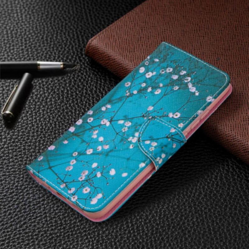 Læder Cover Xiaomi Redmi 9C Blomstrende Træ