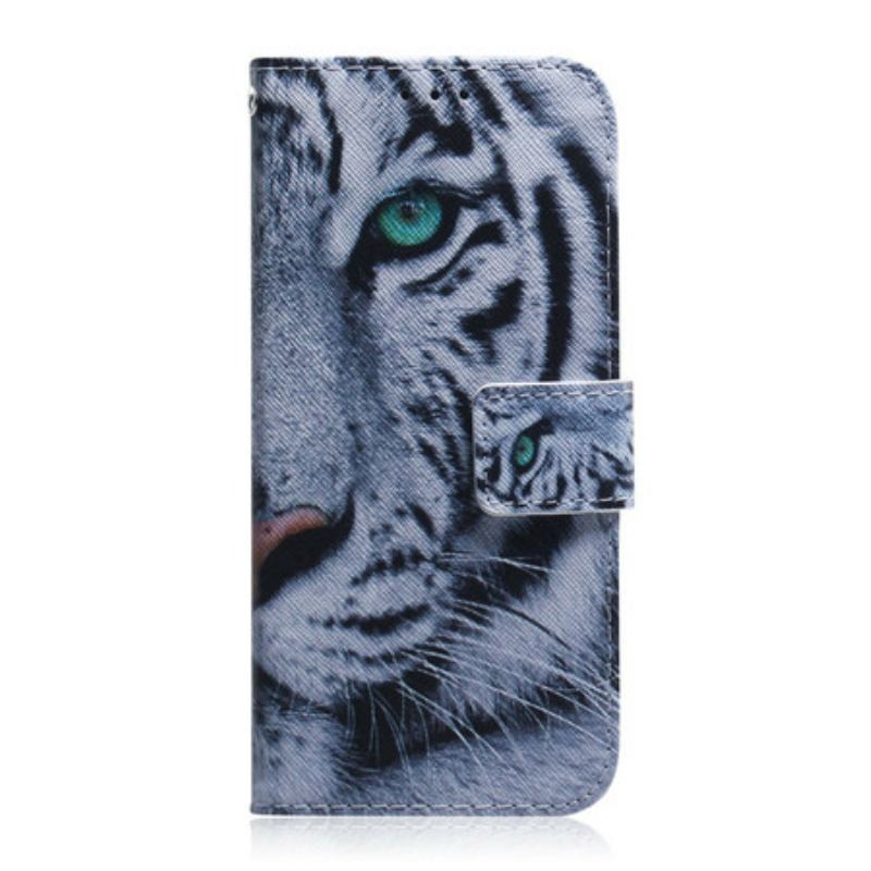 Læder Cover Xiaomi Redmi 9C Tiger Ansigt