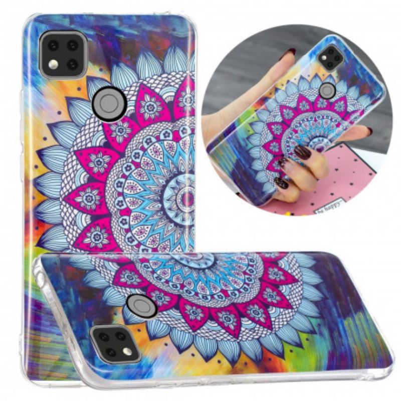 Mobilcover Xiaomi Redmi 9C Fluorescerende Farverig Mandala