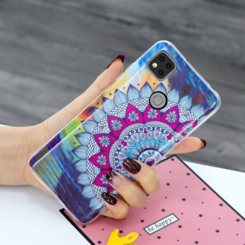 Mobilcover Xiaomi Redmi 9C Fluorescerende Farverig Mandala