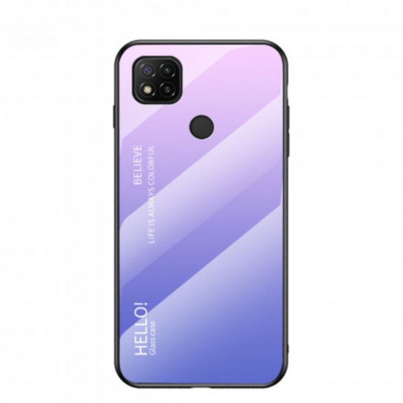 Mobilcover Xiaomi Redmi 9C Hærdet Glas Hej