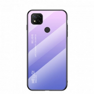 Mobilcover Xiaomi Redmi 9C Hærdet Glas Hej