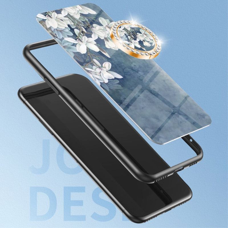 Cover Realme 12 Pro / 12 Pro Plus Blomsterring-holder Af Hærdet Glas