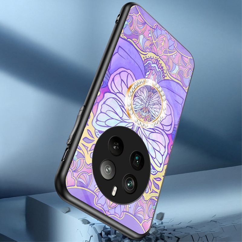 Cover Til Realme 12 Pro / 12 Pro Plus Ring-support Butterfly Series Af Hærdet Glas