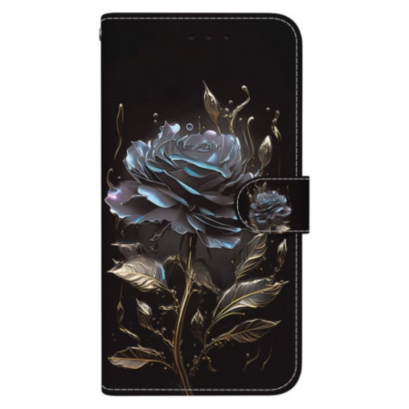 Flip Cover Realme 12 Pro / 12 Pro Plus Sort Rose Med Rem