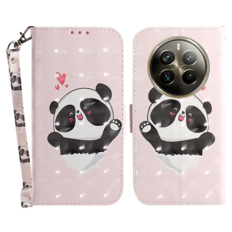 Flip Cover Til Realme 12 Pro / 12 Pro Plus Panda Love Med Rem