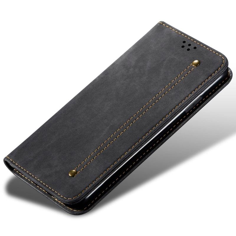 Læder Cover Realme 12 Pro / 12 Pro Plus Telefon Etui Jeansstof