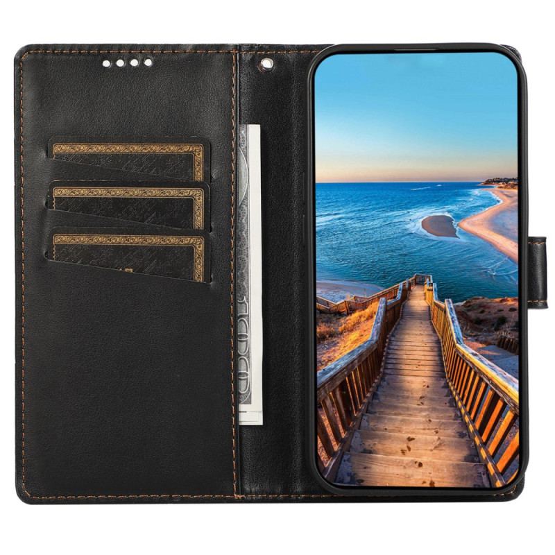 Læder Cover Realme 12 Pro / 12 Pro Plus Telefon Etui Udskriv Linjer