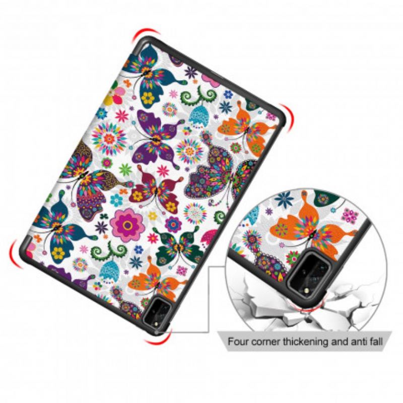 Cover Huawei MatePad Pro 12.6 (2021) Forbedrede Retro Sommerfugle Og Blomster