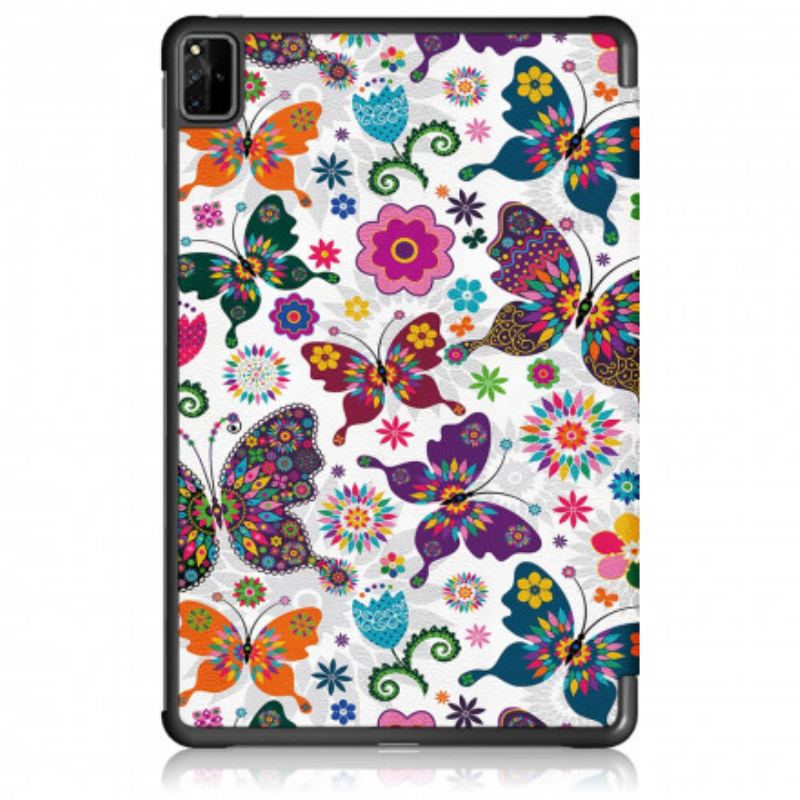 Cover Huawei MatePad Pro 12.6 (2021) Forbedrede Retro Sommerfugle Og Blomster