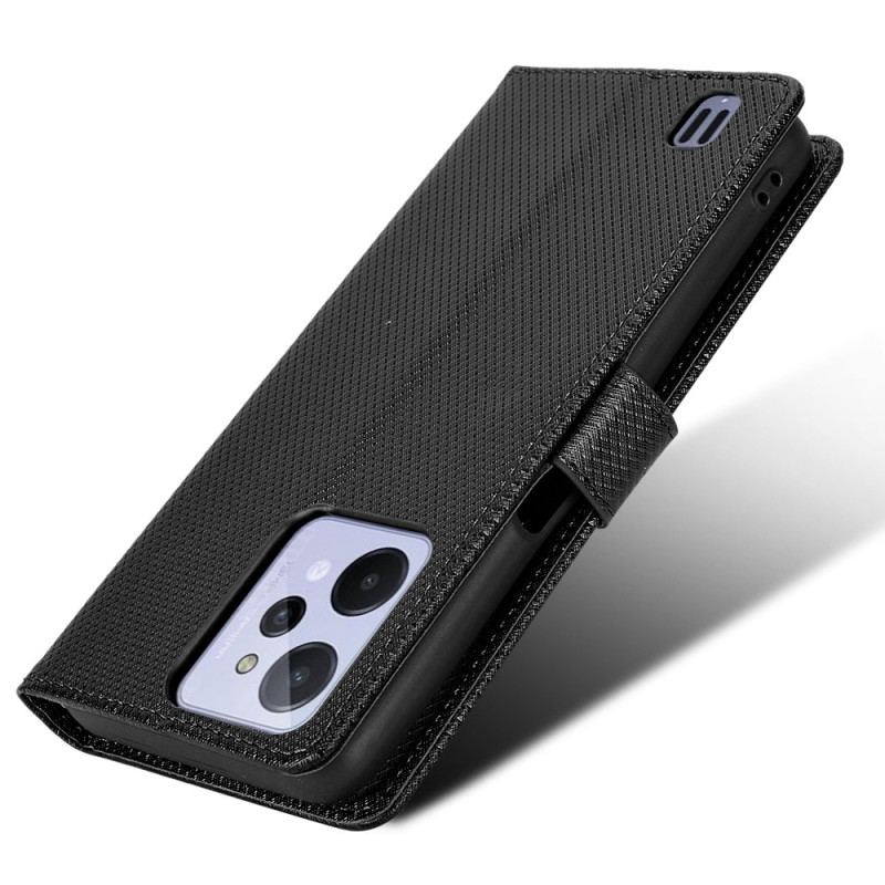 Flip Cover Realme C31 Tekstureret Effekt Med Strop