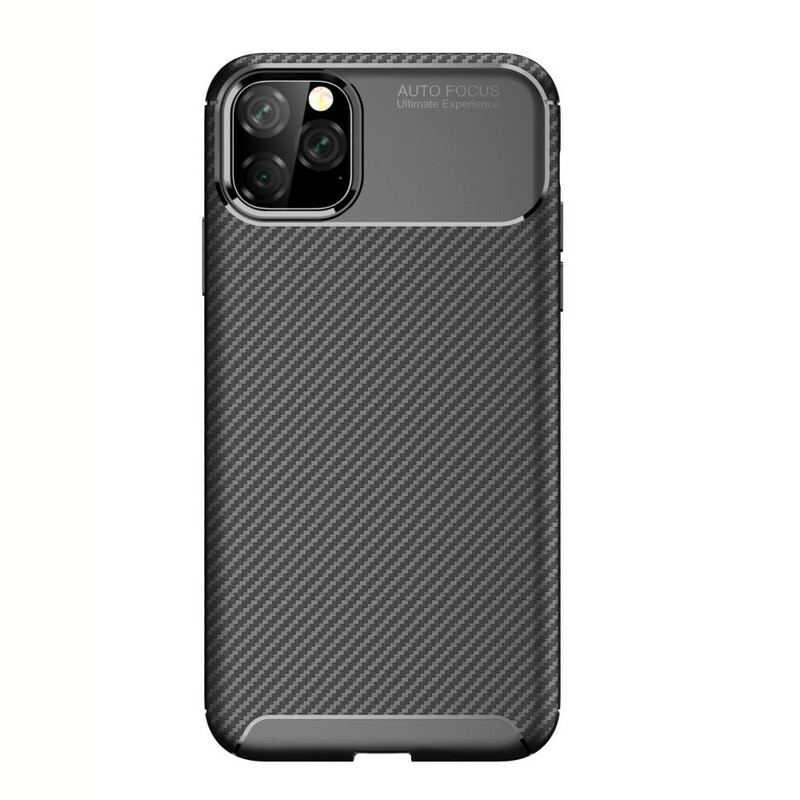 Cover iPhone 11 Pro Max Fleksibel Kulfibertekstur