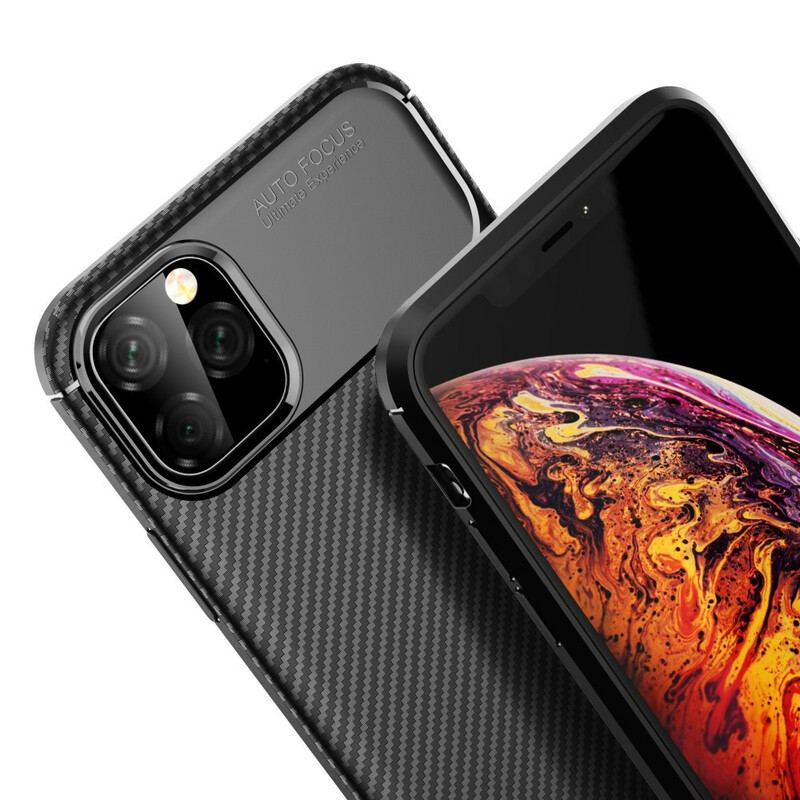 Cover iPhone 11 Pro Max Fleksibel Kulfibertekstur