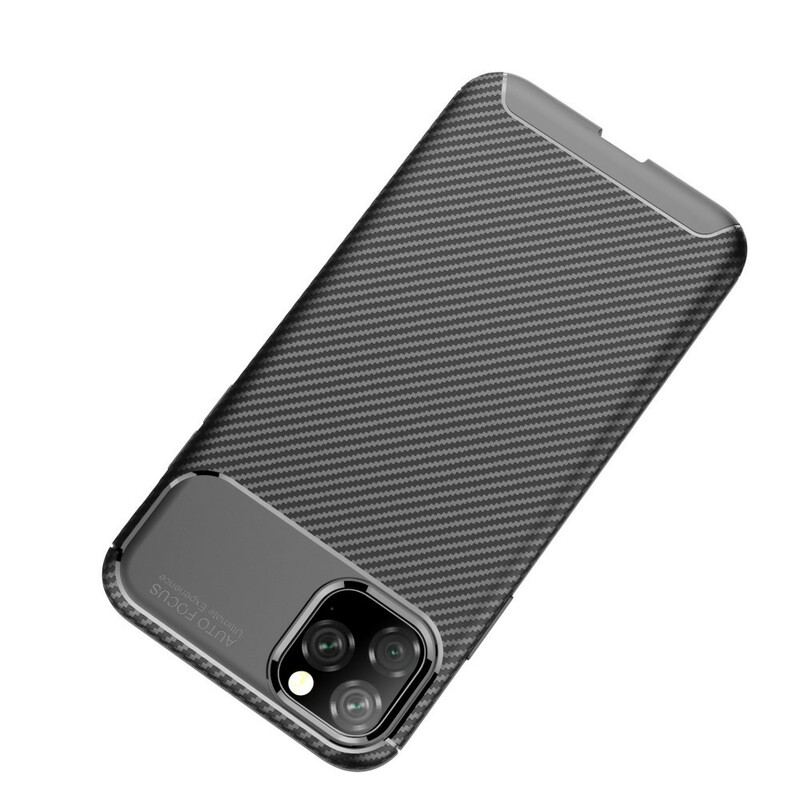 Cover iPhone 11 Pro Max Fleksibel Kulfibertekstur