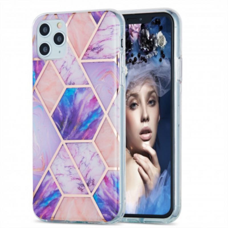 Cover iPhone 11 Pro Max Silikone Marmor Geometri