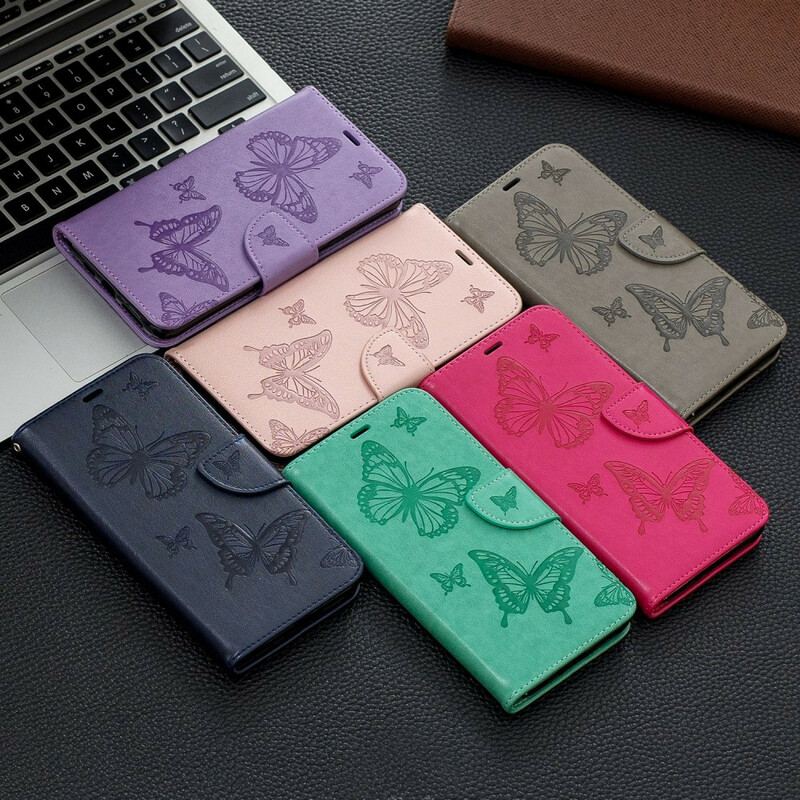 Flip Cover iPhone 11 Pro Max Med Snor Sommerfugle Trykt Strappy