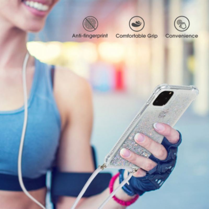 Mobilcover iPhone 11 Pro Max Pailletter Og Snøre