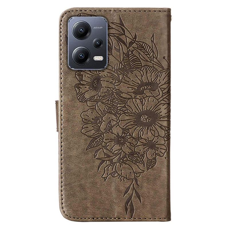 Flip Cover Xiaomi Redmi Note 12 5G Blomster Sommerfugl