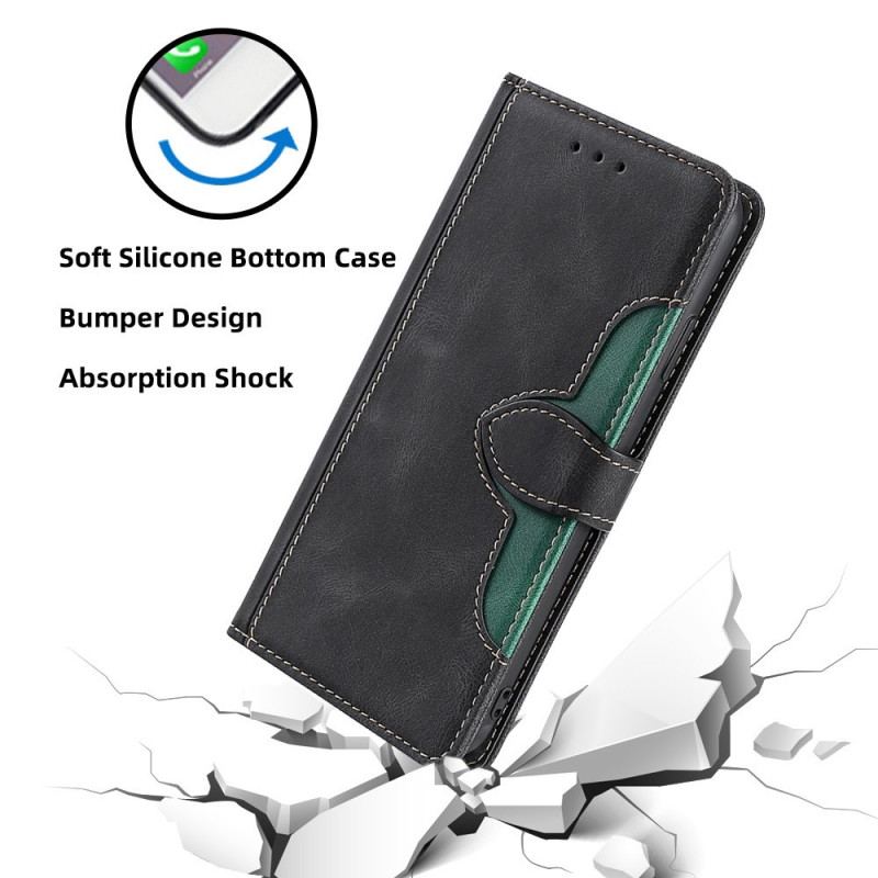 Flip Cover Moto G73 5G Imiteret Læder Bicolor Stilfuld