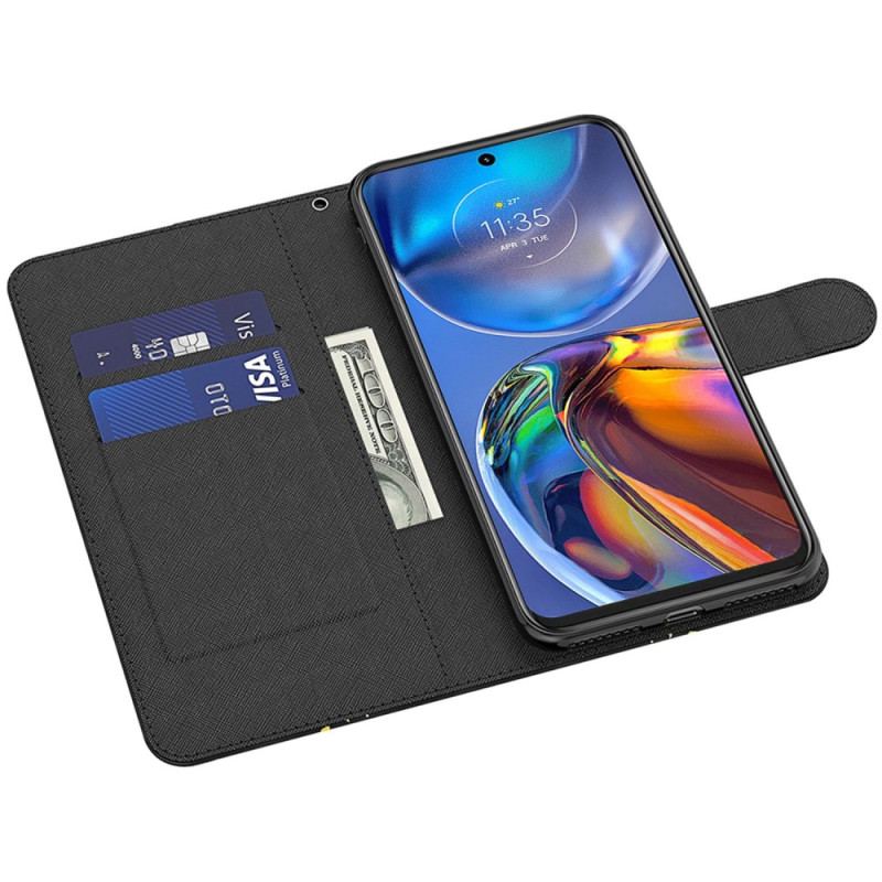 Flip Cover Moto G73 5G Med Snor Strappy Abstraktion