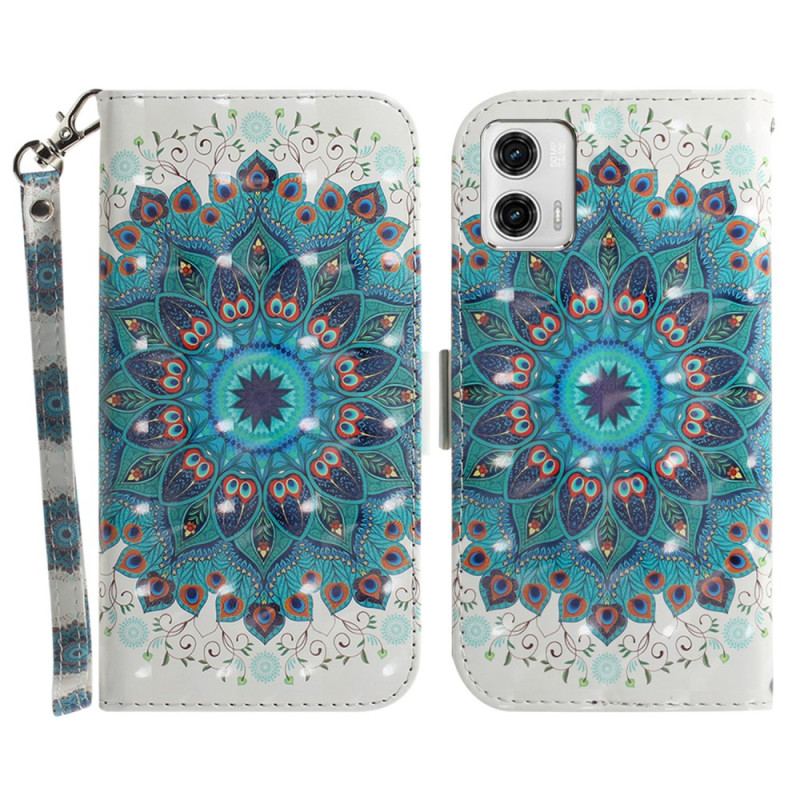 Flip Cover Moto G73 5G Med Snor Strappy Mandala