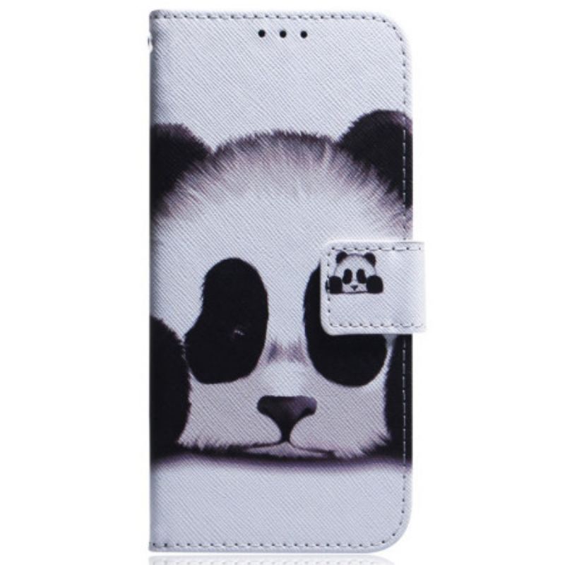 Flip Cover Moto G73 5G Med Snor Strappy Panda