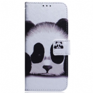 Flip Cover Moto G73 5G Med Snor Strappy Panda
