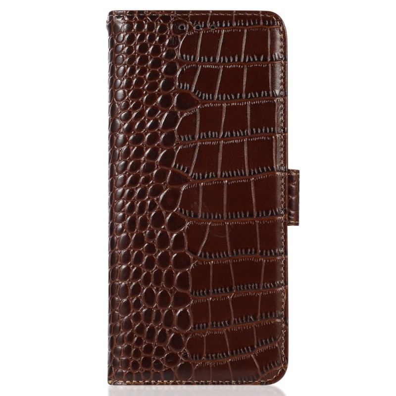 Læder Cover Moto G73 5G Crocodile Style Rfid