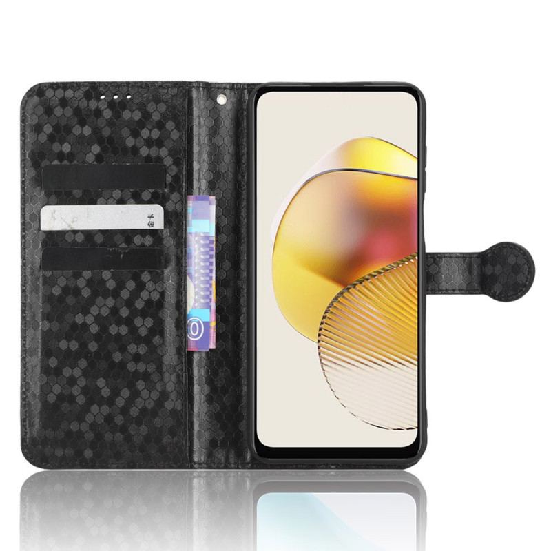 Læder Cover Moto G73 5G Med Snor 3d Strappy Design