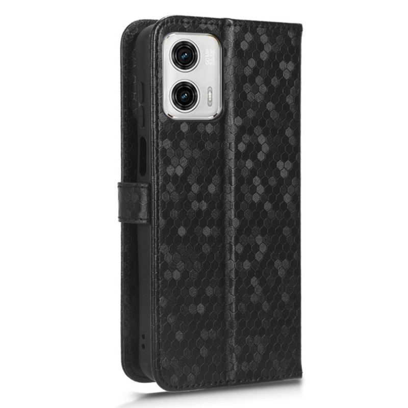 Læder Cover Moto G73 5G Med Snor 3d Strappy Design