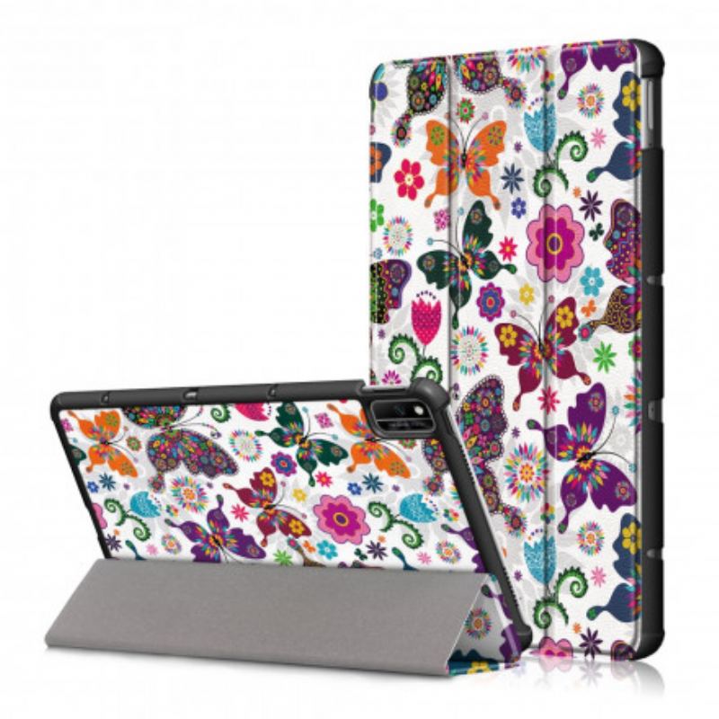 Cover Huawei MatePad New Forbedrede Retro Sommerfugle Og Blomster