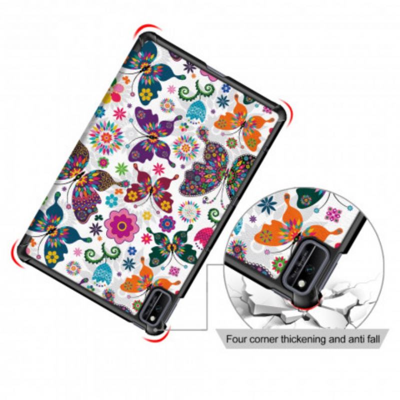 Cover Huawei MatePad New Forbedrede Retro Sommerfugle Og Blomster