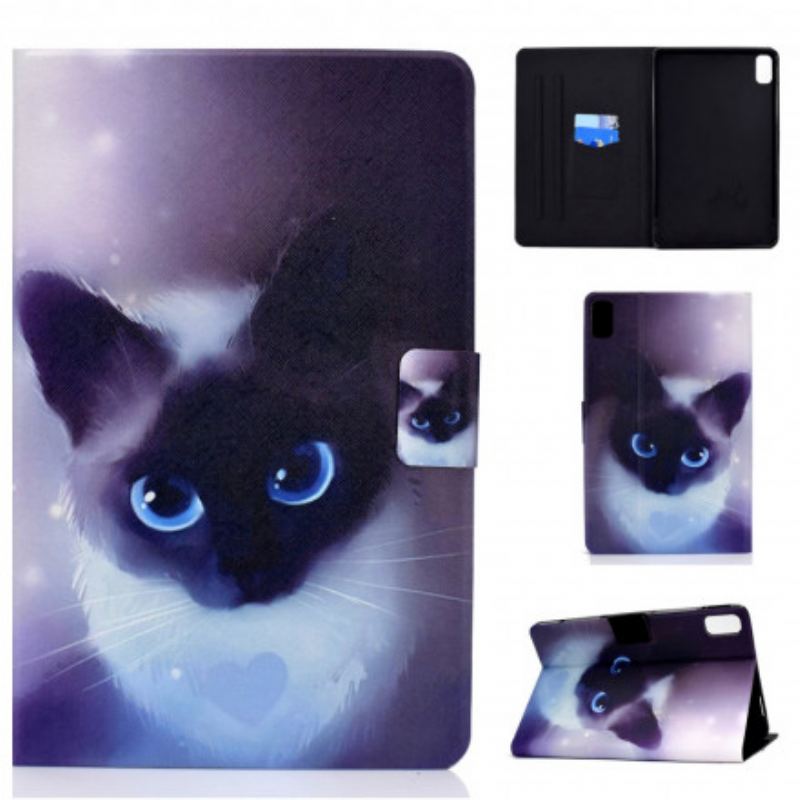 Læder Cover Huawei MatePad New Kat Med Blå Øjne