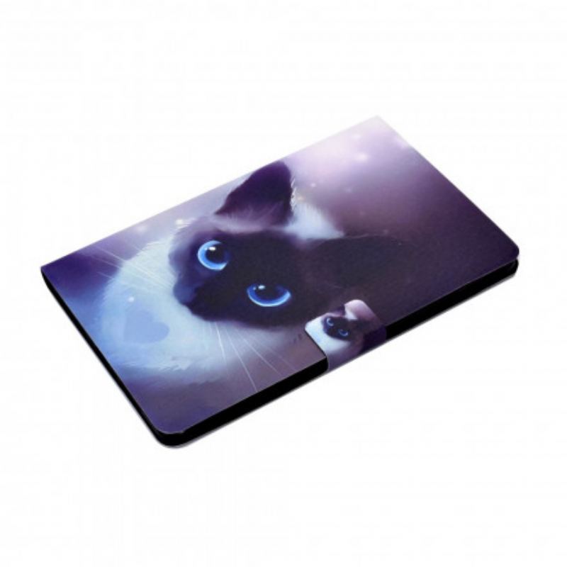 Læder Cover Huawei MatePad New Kat Med Blå Øjne