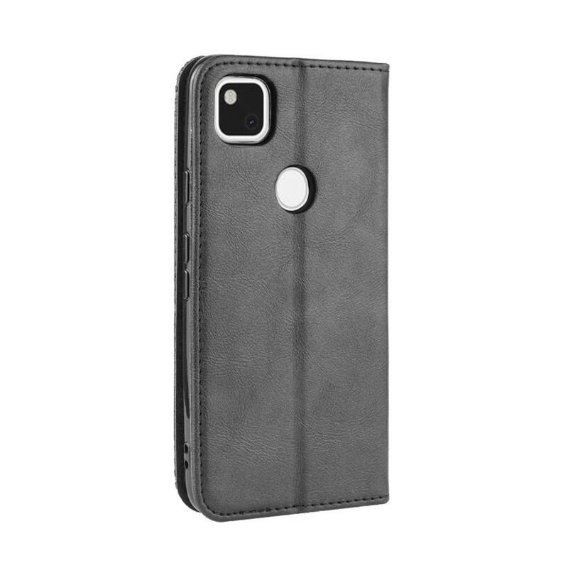 Cover Google Pixel 4A Flip Cover Stiliseret Vintage Lædereffekt