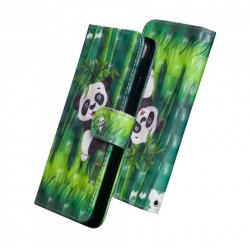 Læder Cover Google Pixel 4A Panda Og Bambus