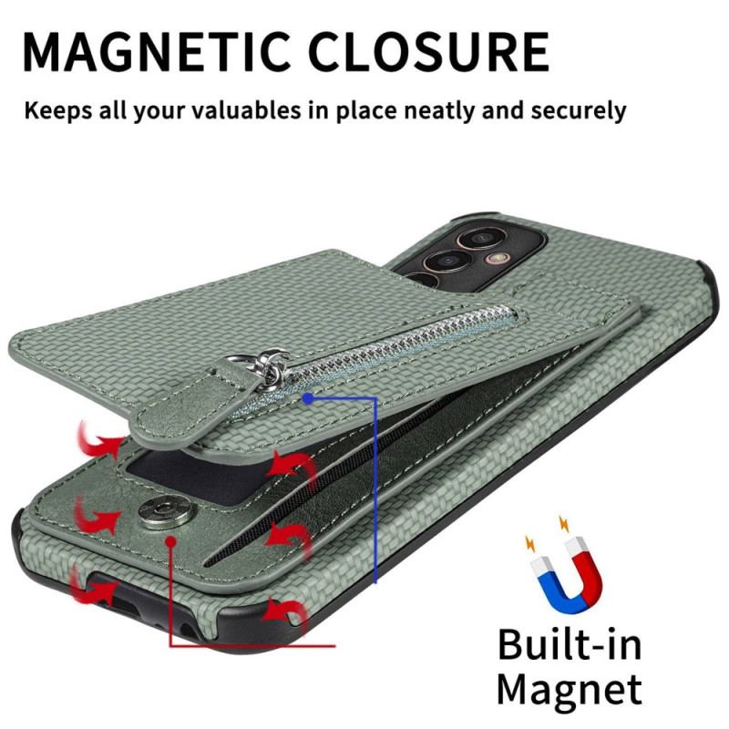 Cover Samsung Galaxy M13 Carbon Fiber Kortholder Beslag