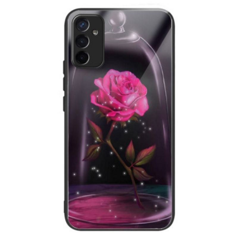 Cover Samsung Galaxy M13 Glitrende Lyserødt Hærdet Glas