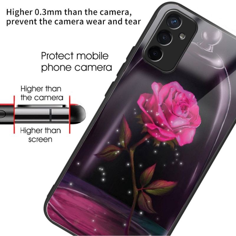 Cover Samsung Galaxy M13 Glitrende Lyserødt Hærdet Glas